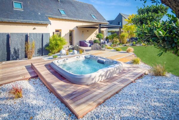 Hot tub stock photo