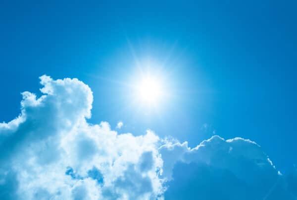 Sun shining in the sky